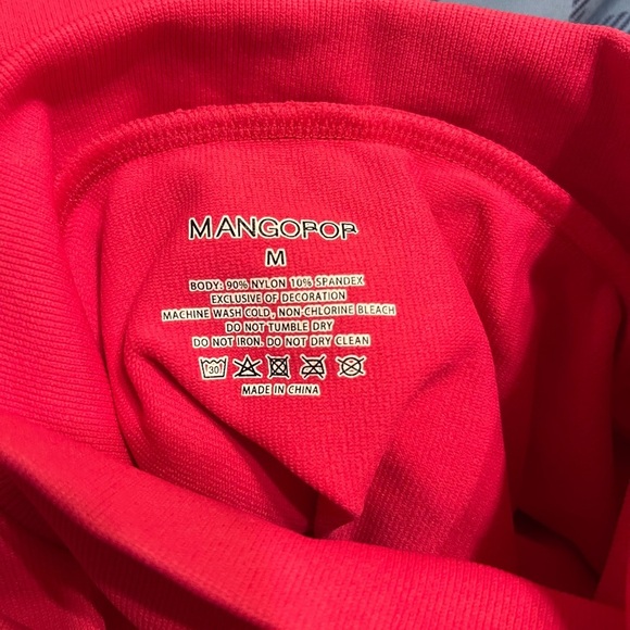 NWT hot pink long sleeve mock turtleneck ribbed thong bodysuit - Picture 4 of 5